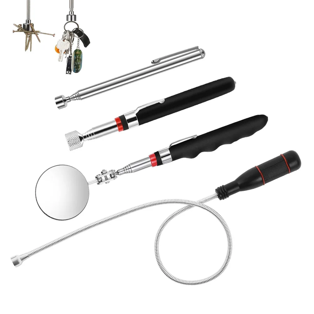 Magnetic Telescoping Pick-Up Tool Kit with 1.5lb/3lb/15lb Pick-Up Rod Extendable Magnet Stick Useful for Hard to Reach Places