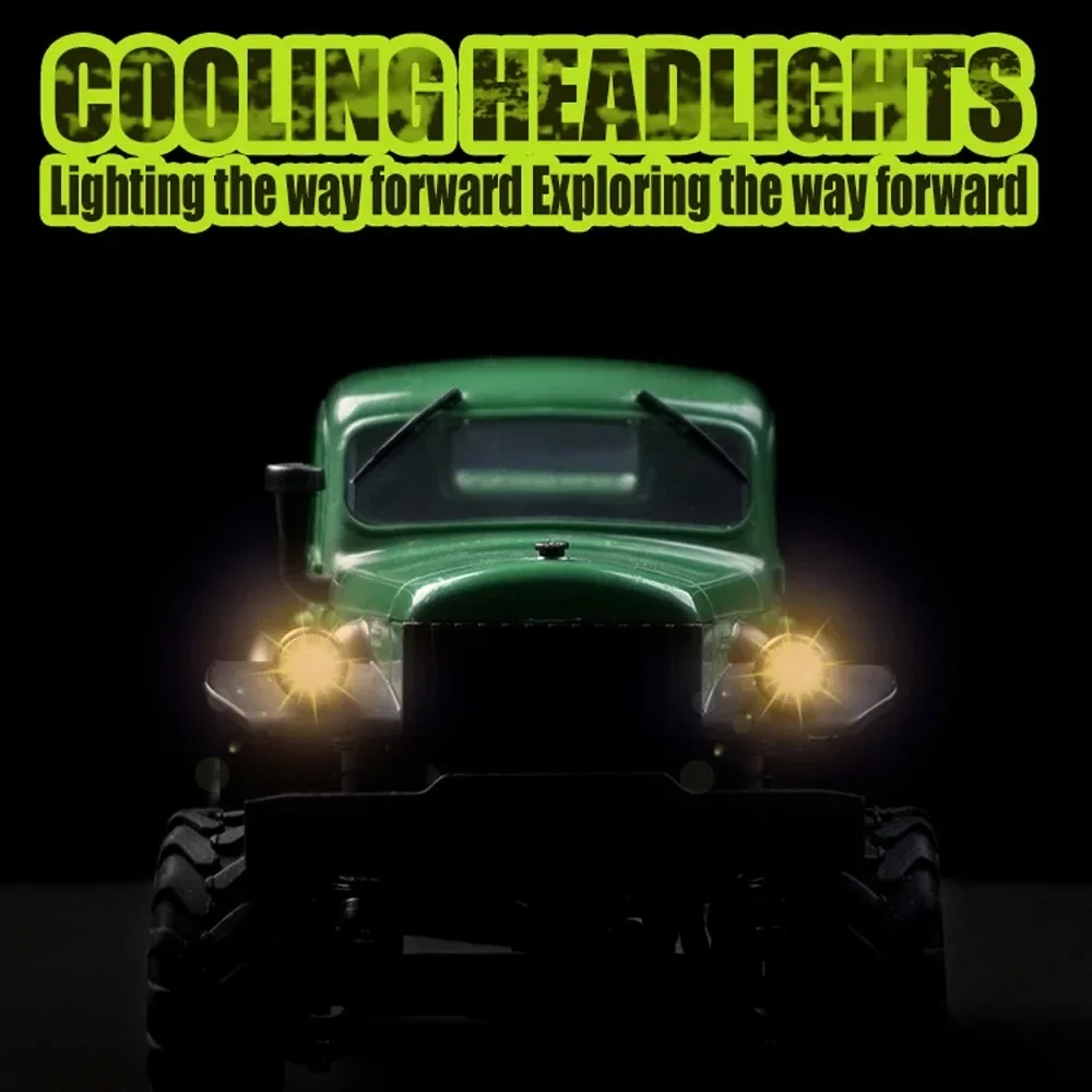 SALVATOR Camion cingolato telecomandato 4WD in scala 1:24 da 2,4 GHz Rock Crawler con luci a LED per avventure fuoristrada