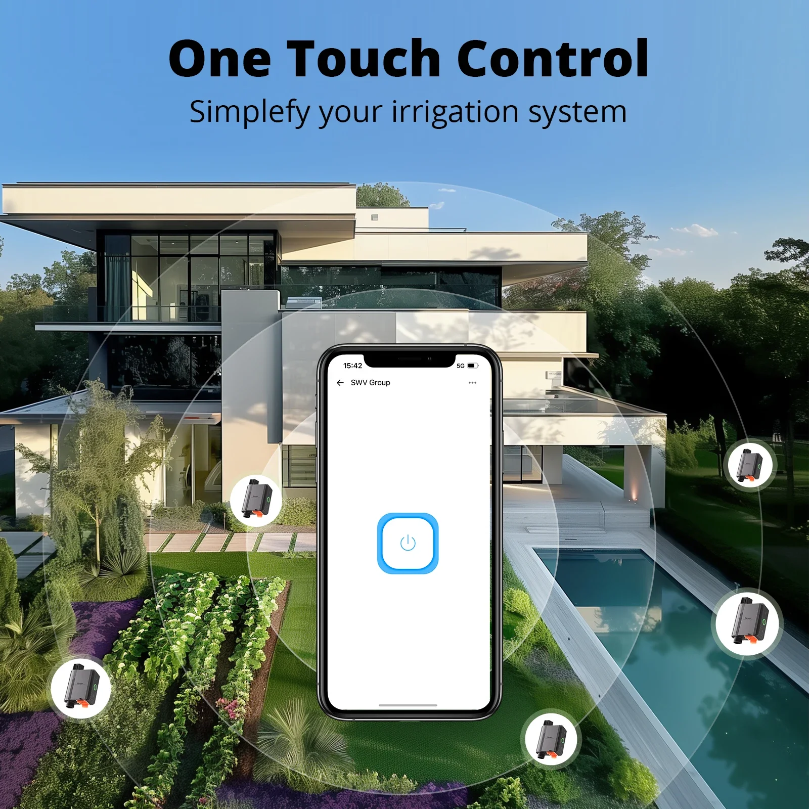 SONOFF SWV Zigbee 3.0 Inteligentny zawór wodny IP55 Automatyczny system nawadniania z ustawianiem czasu, inteligentne życie z eWeLink, kompatybilny z Alexa i Google