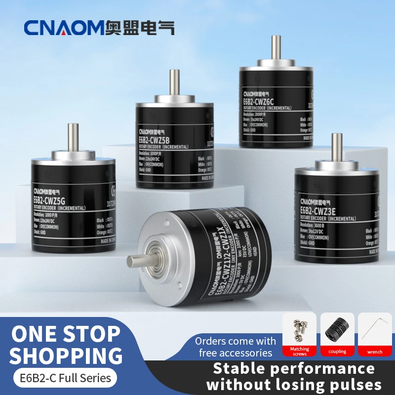 CNAOM E6B2-CWZ1X Incremental photoelectric rotary pulse meter motor encoder Rotary Encoder 1024 1000 600 500 360 200 100P/R