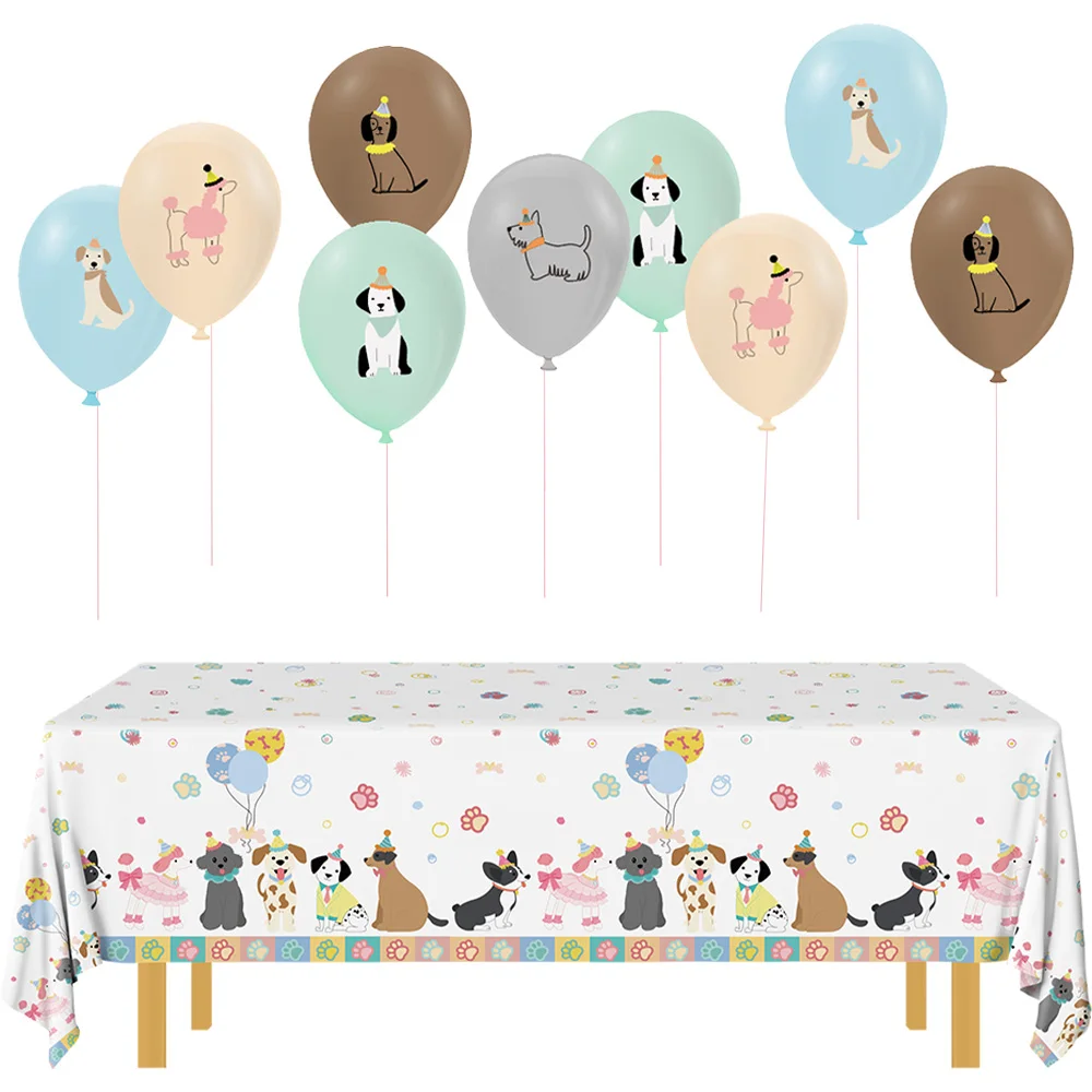 Welpen-Party-Deko: Hunde-Tischdecke, Hunde-Ballons, Geburtstagsgeschenke für Kinder und Mädchen, Hunde-Geburtstagsparty-Deko, Hunde-Party-Deko-Zubehör