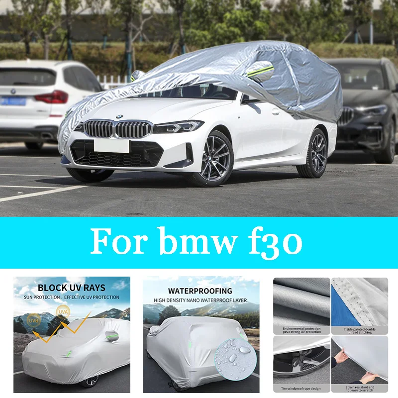 

Автомобильный чехол, уличный полный внешний снежный чехол, солнцезащитный козырек, водонепроницаемая пылезащитная защита со светоотражающими полосками для Bmw F30
