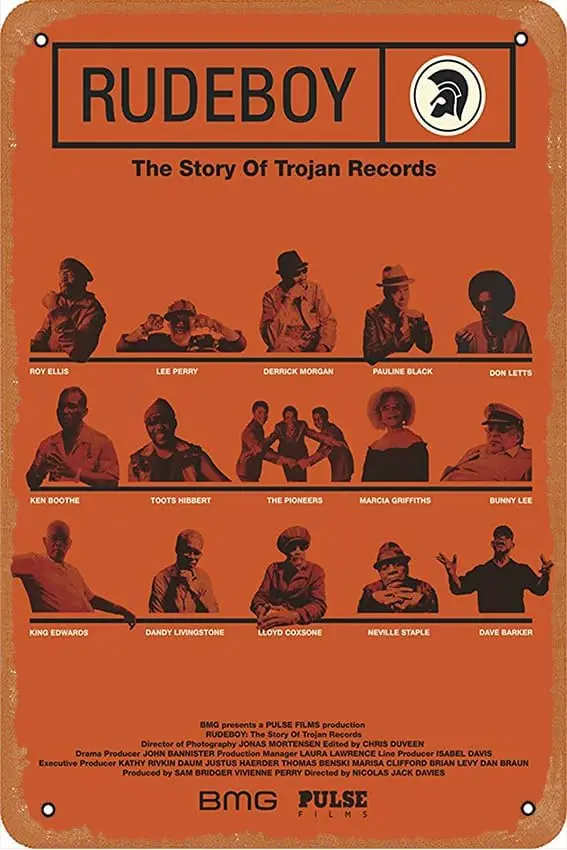 Rudeboy: The Story of Trojan Records (2018) Movie Vintage Metal Tin Sign Wall Sign Plaque Poster for Home Bathroom and Cafe Bar