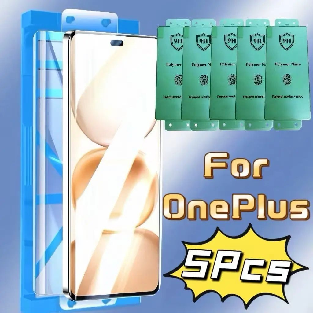 

HD screen protector compatible with OnePlus Ace, 9 Pro, 11, 11R, 12, 13 series. Not tempered glass, 5-piece set, easy to install