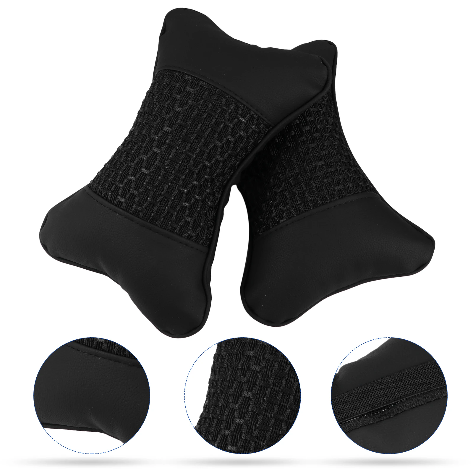 

Car Headrest Pillow Memory Foam Neck Support Black Artificial Travel Multifunctional Cushion Comfortable Driving