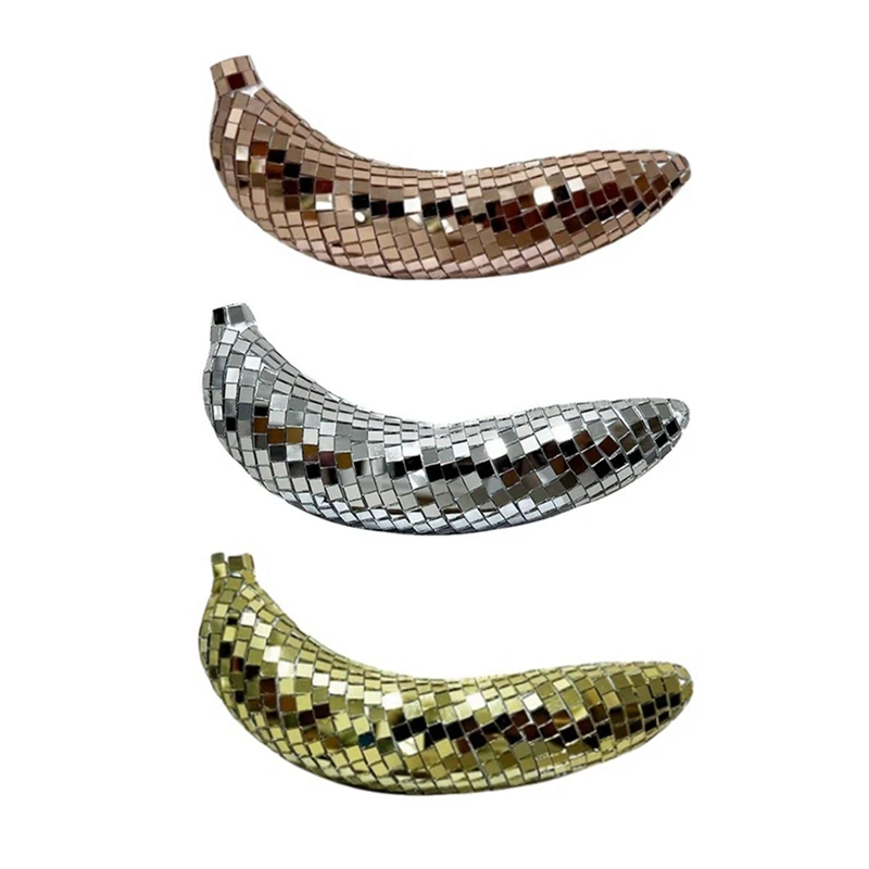 Hot SV-Disco Ball Banana Shape Ball Home Decor Table Bar Stage Rotating Disco Fruit Decoration Accessories