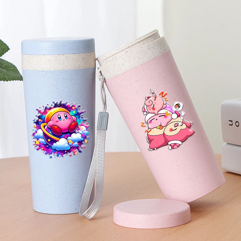 

Stars Kirbys Water Cups Boy Girl Cartoon Anime Water Bottle Men Women Large Capacity Leak Proof Beverage Bottles Container Gifts