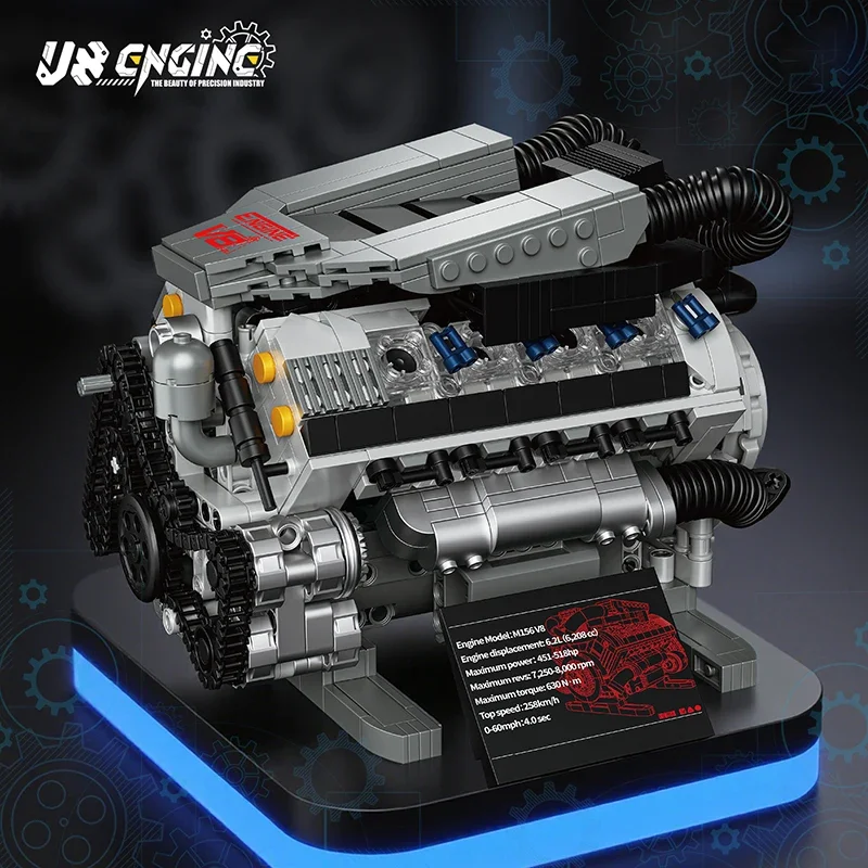 

Моторизованный двигатель V8, имитация кирпича, модель с электроприводом, MOC, строительные блоки, технические игрушки «сделай сам», праздничные подарки для детей и взрослых