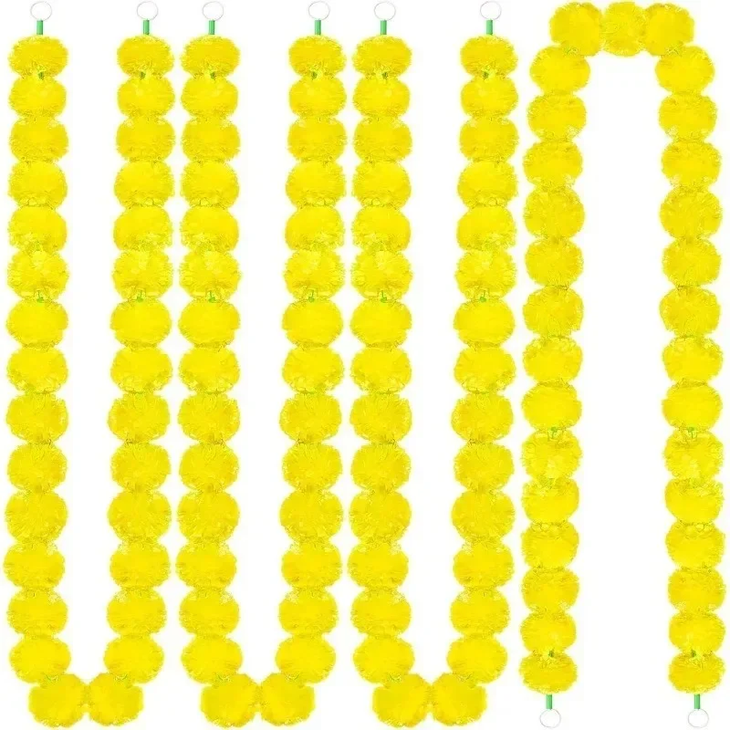 150cm Künstliche Ringelblumen-Girlande, Kunstblumen-Ketten für Halloween, Diwali, Hochzeit, Party, Innenräume, Esszimmer, Hängende Blumendekoration – Detail 11