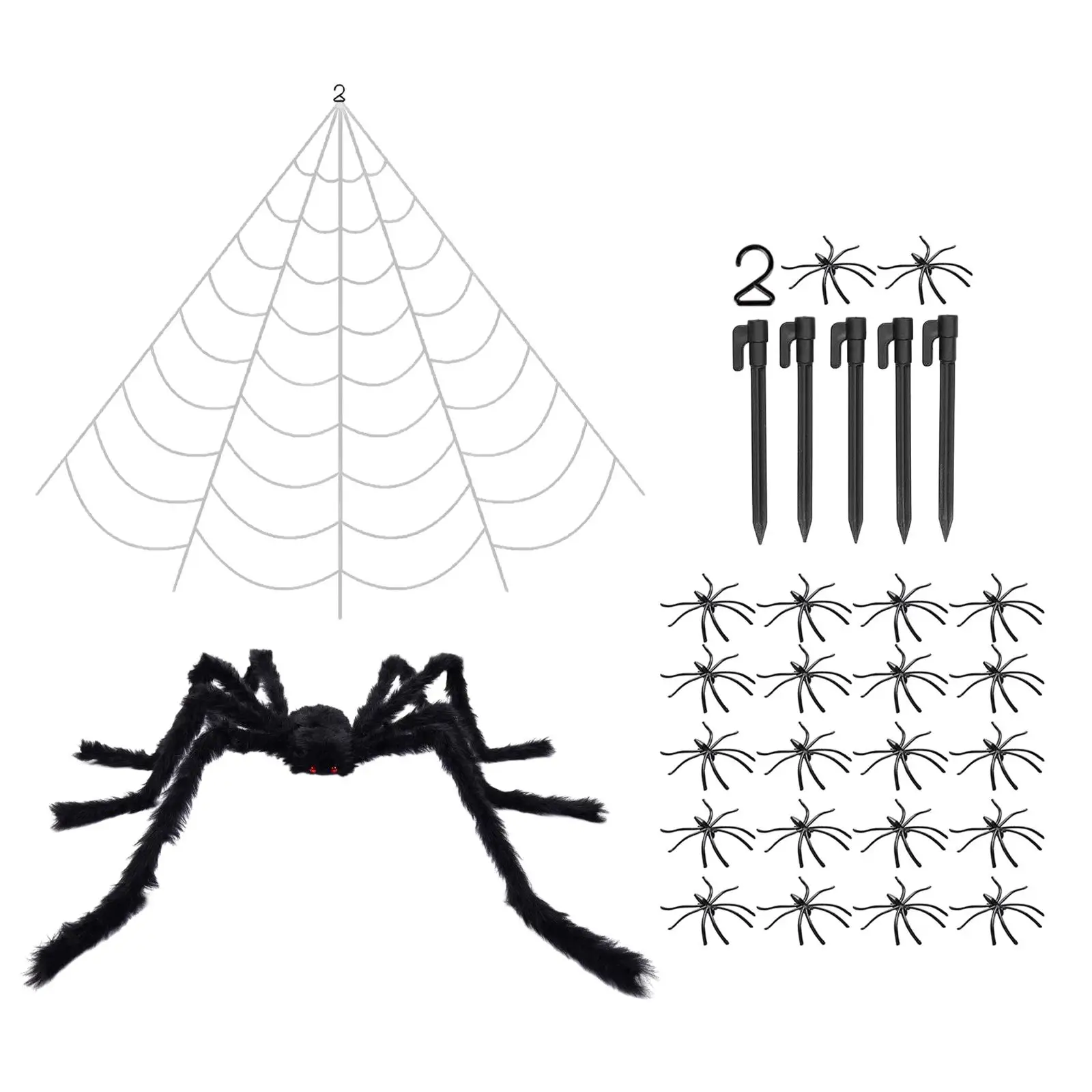 Halloween Decor Scary Simulated Spider Set Multipurpose for Halloween Night