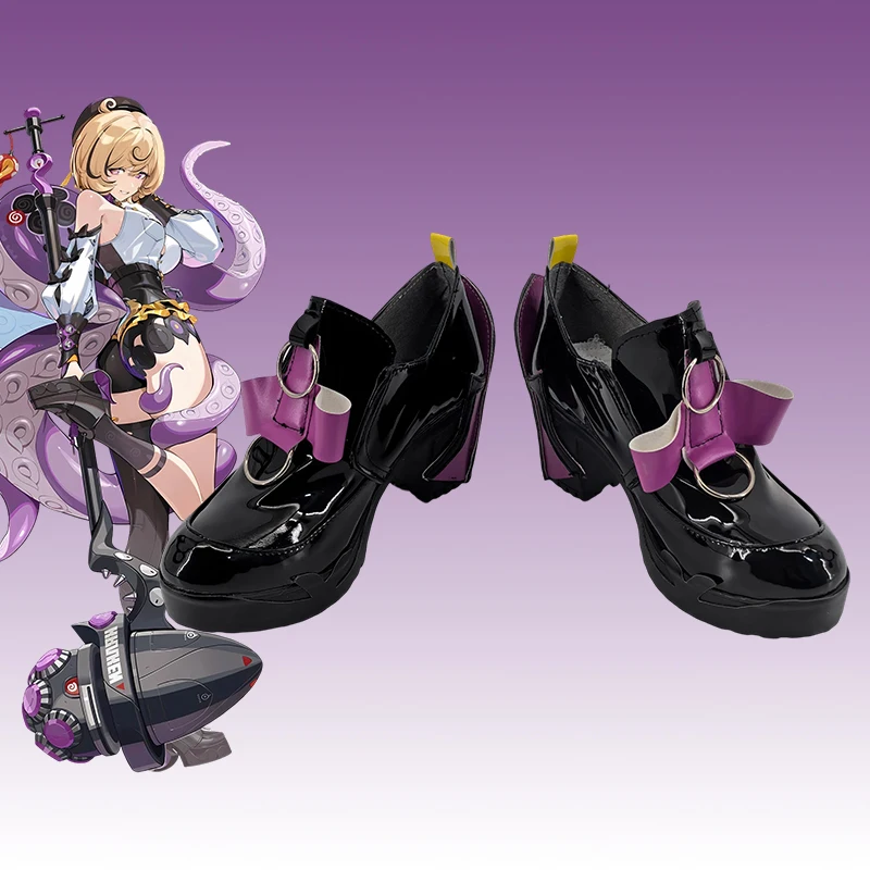 Zenless Zone Zero Yidhari Murphy Buty do Cosplayu Personalizowane Czarno-Fioletowe Buty Męskie Damskie na Halloween Karnawał Buty do Odgrywania Ról