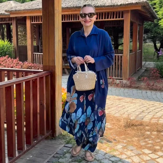 

Дизайнерский стиль, повседневная длинная рубашка с принтом, пальто, элегантная модная женская верхняя одежда средней длины, Новое поступление