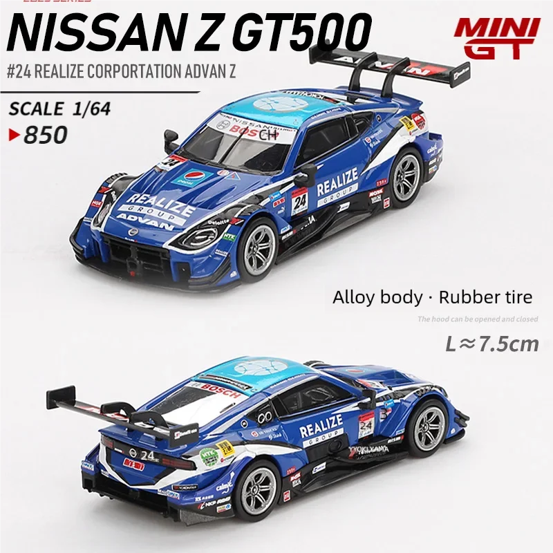 

MINIGT 1/64 Nissan Z GT500 #24 REALIZE CORPORTATION ADVAN Z metal diecast car models collect ornaments race car 850