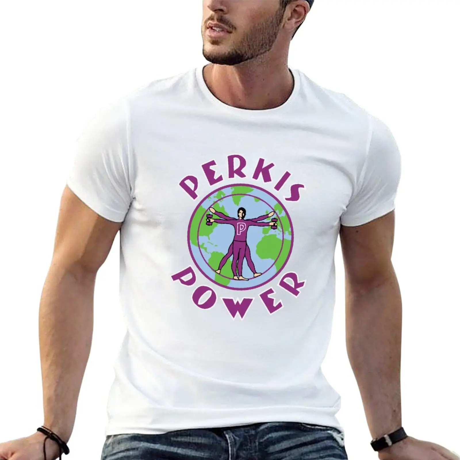 perki power T-Shirt summer clothes Short t-shirt anime men t shirts