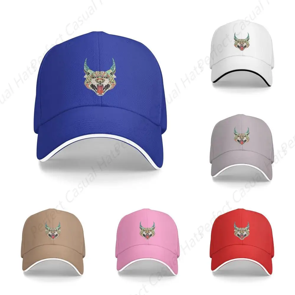 High Quality Colorful Grinning Cat Printing Sandwich Caps Cowboy Hat Peaked Caps Trucker Hat Men Women Outdoor Sun Visor