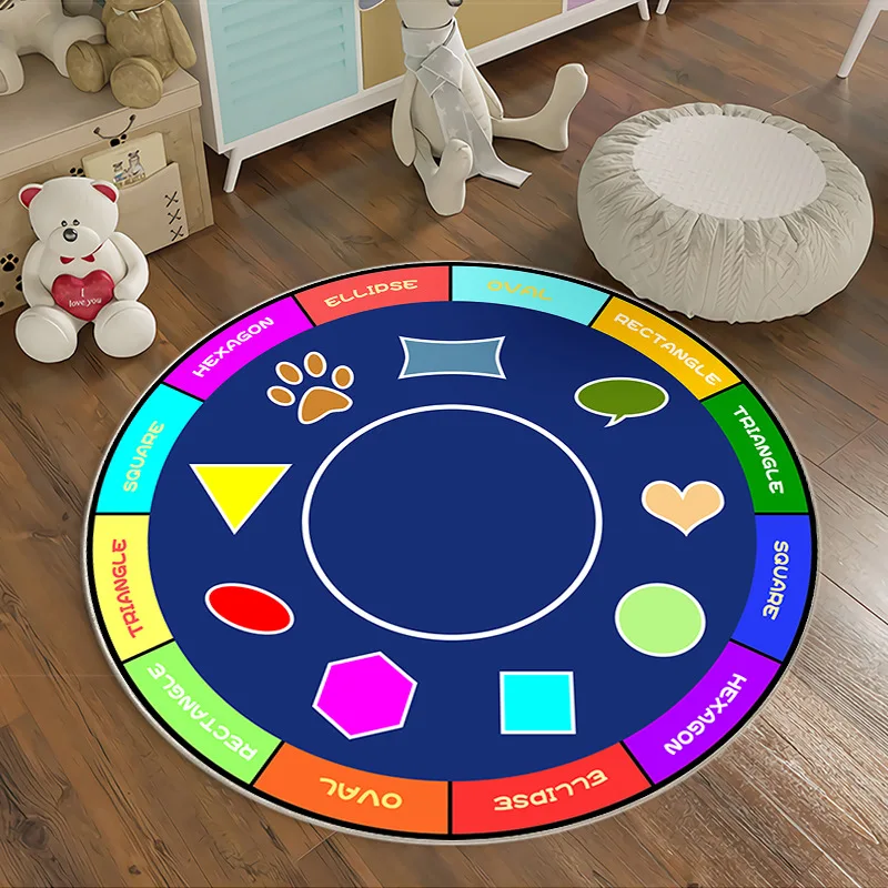 Colorful Piano Keyboard Round Rug – Musical Notes & Symbols Play Mat for Kids’ Room & Home Decor