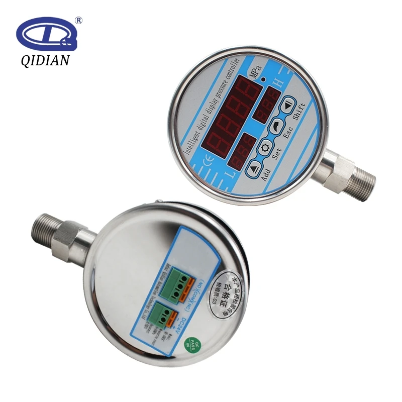 QDX50B 0-100Mpa Digital Pressure Gauge 100mm Dial Electric Contact Hydraulic Pressure Gauge 200bar 400 bar Pressure Guage