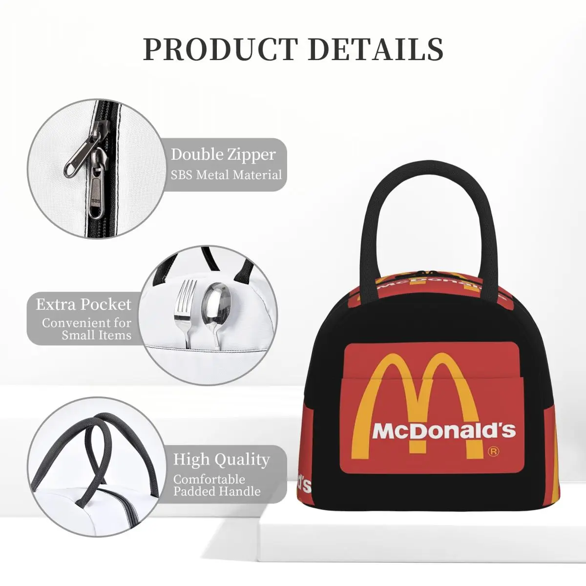 أكياس الغداء ماك دونالد معزول بينتو صندوق المحمولة حقيبة الغداء مانعة للتسرب نزهة أكياس حقيبة حرارية للمرأة أطفال المدرسة