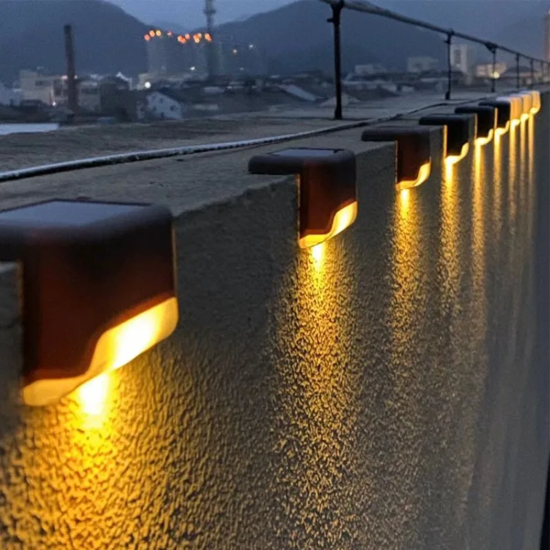 Outdoor Solar LED Lights Railings Stairs Waterproof Fence Step Villa Landscape Lights for Courtyard Decoration