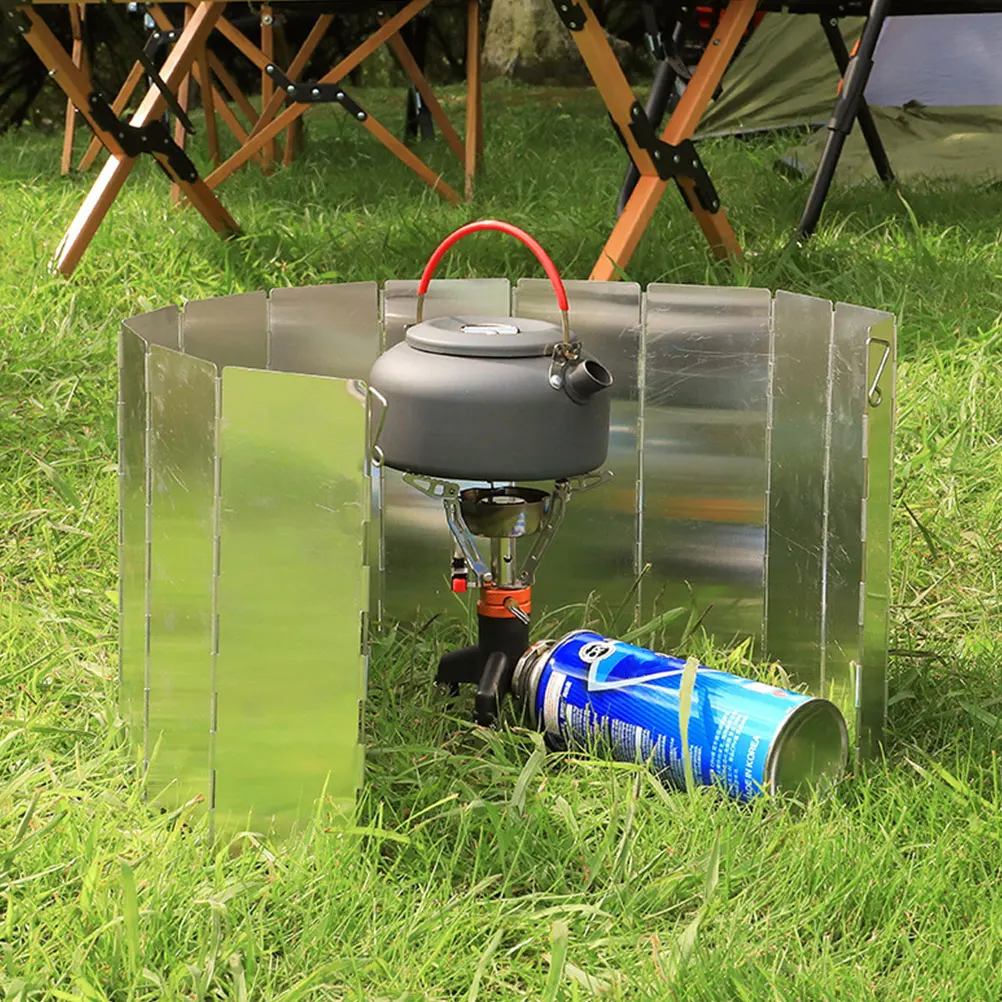 

Stove Wind Screen Aluminum Alloy Folding Cooker Guard Windscreen Outdoor Cooking Burner Wind Shield Camping Supply Lightweight