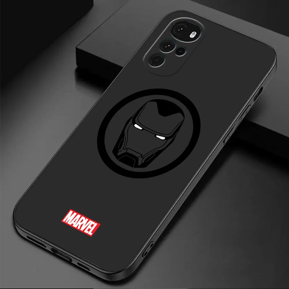 Marvel Avengers Hero Logo Phone Case for Motorola Moto G71 G72 G60 G51 G22 G30 G32 G31 G52 G53 G73 G60s G50 Black Soft Cover