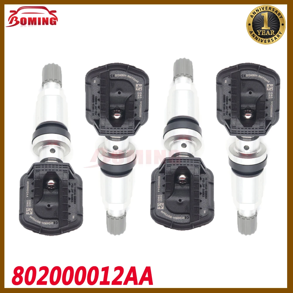 

4PCS 802000012AA Car TPMS Tire Pressure Monitor Sensor For Chery Tiggo 2 3 4 7 8 8 PLUS E3 E 5X 433MHz