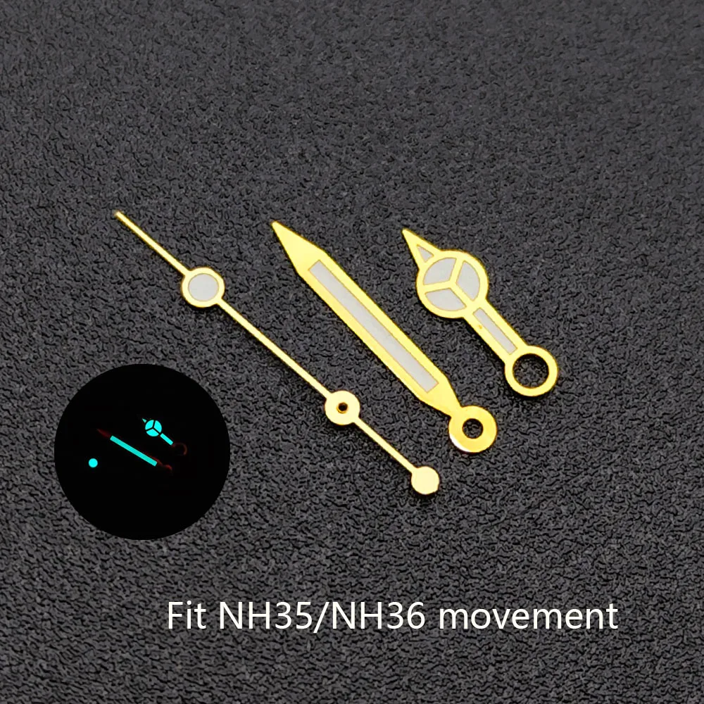 High quality Watch hands Blue-green/green luminous Hands suitable for NH35 NH36 Movements Pointer Accessories