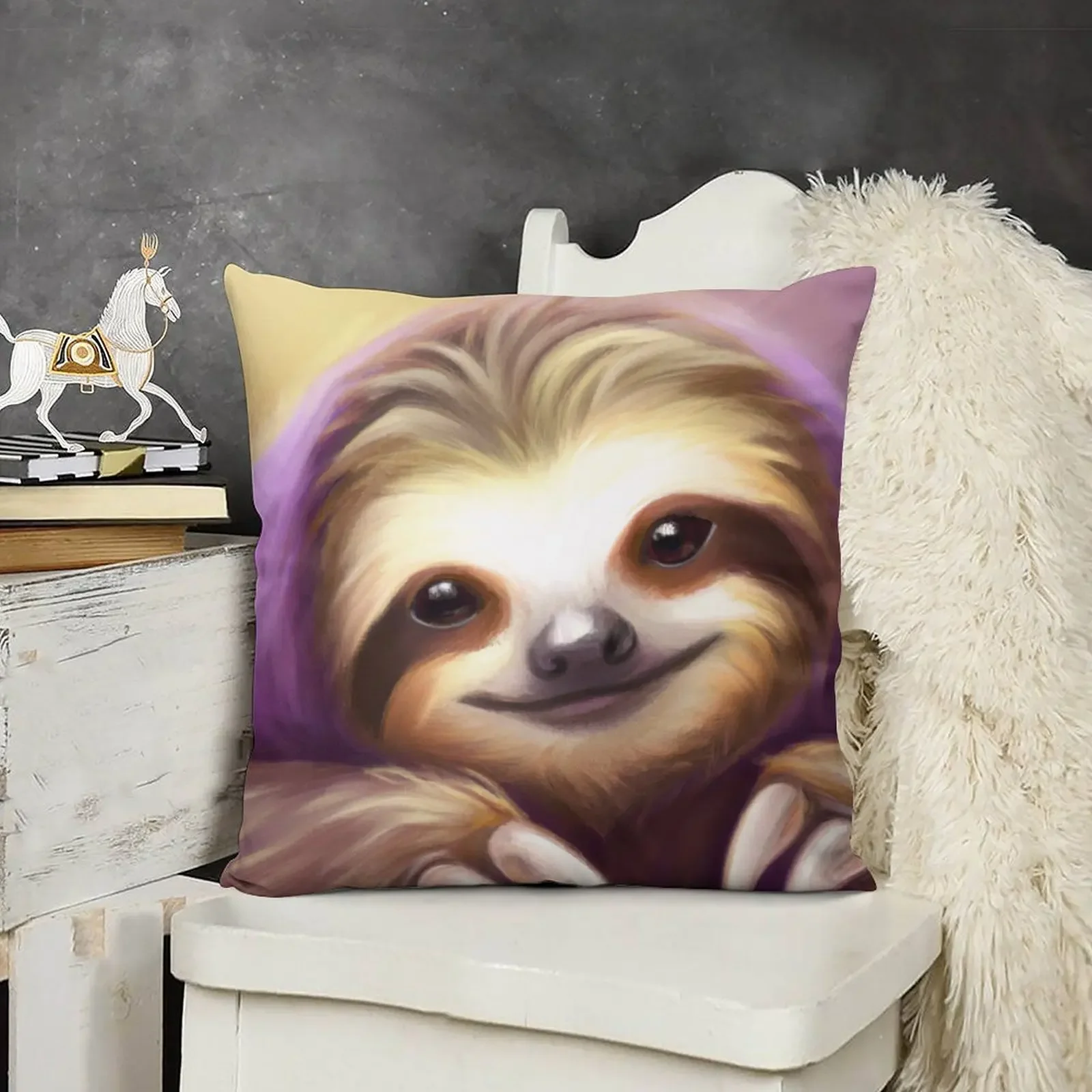 

Cute Sloth Painting Throw Pillow Cushions Home Decor Pillow Cases pillow