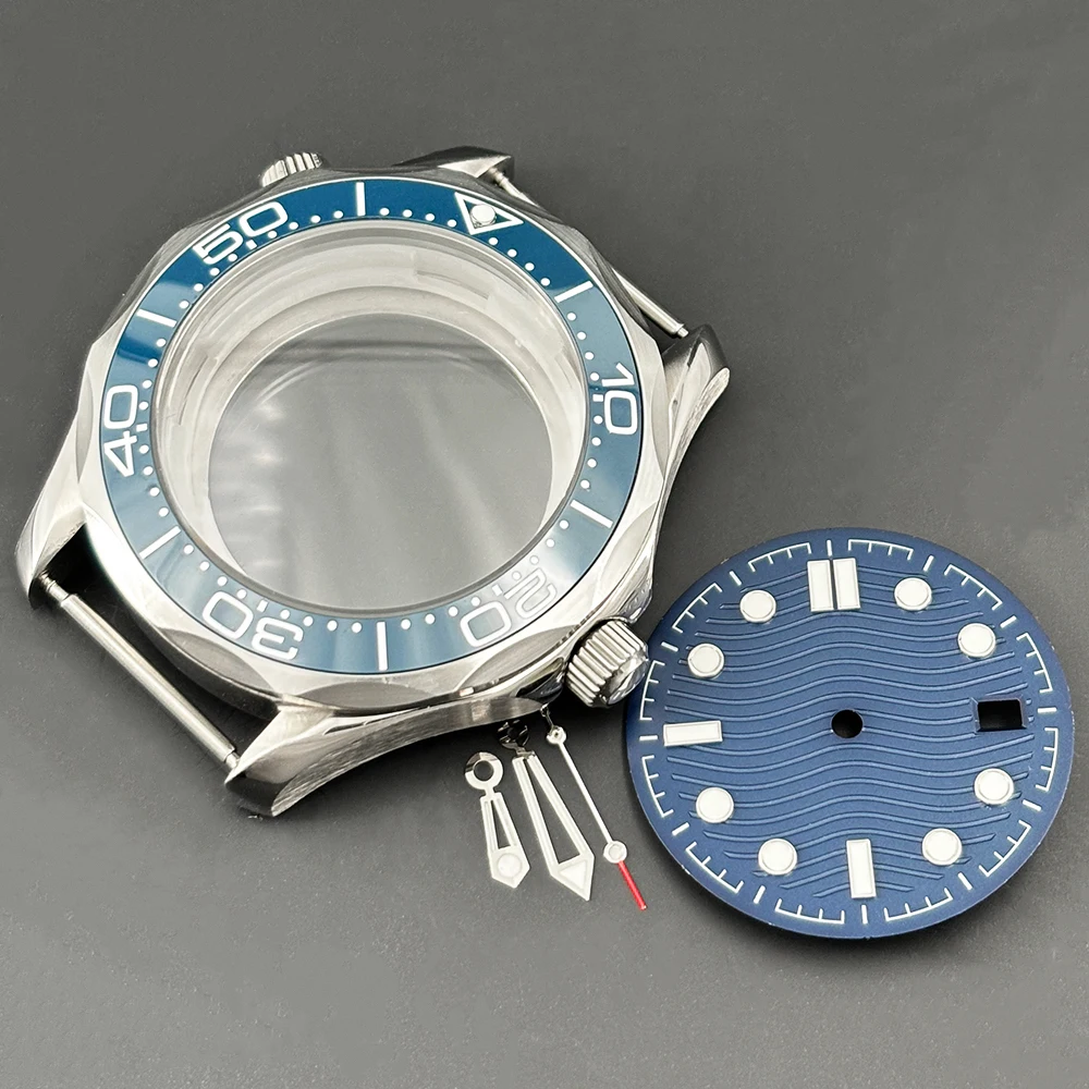 Stainless steel sapphire glass case 42mm, fit NH35 series movement, with 30.8mm luminous dial replacement accessories