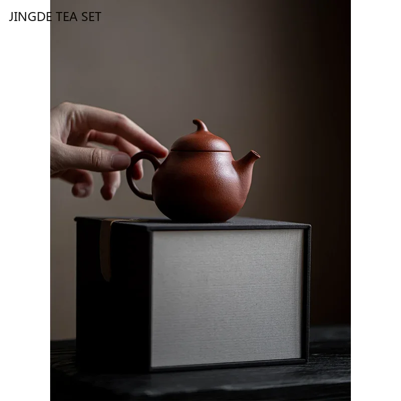 1PCS Yixing handmade Yixing purple clay teapot Kung Fu tea set living room office desktop decoration