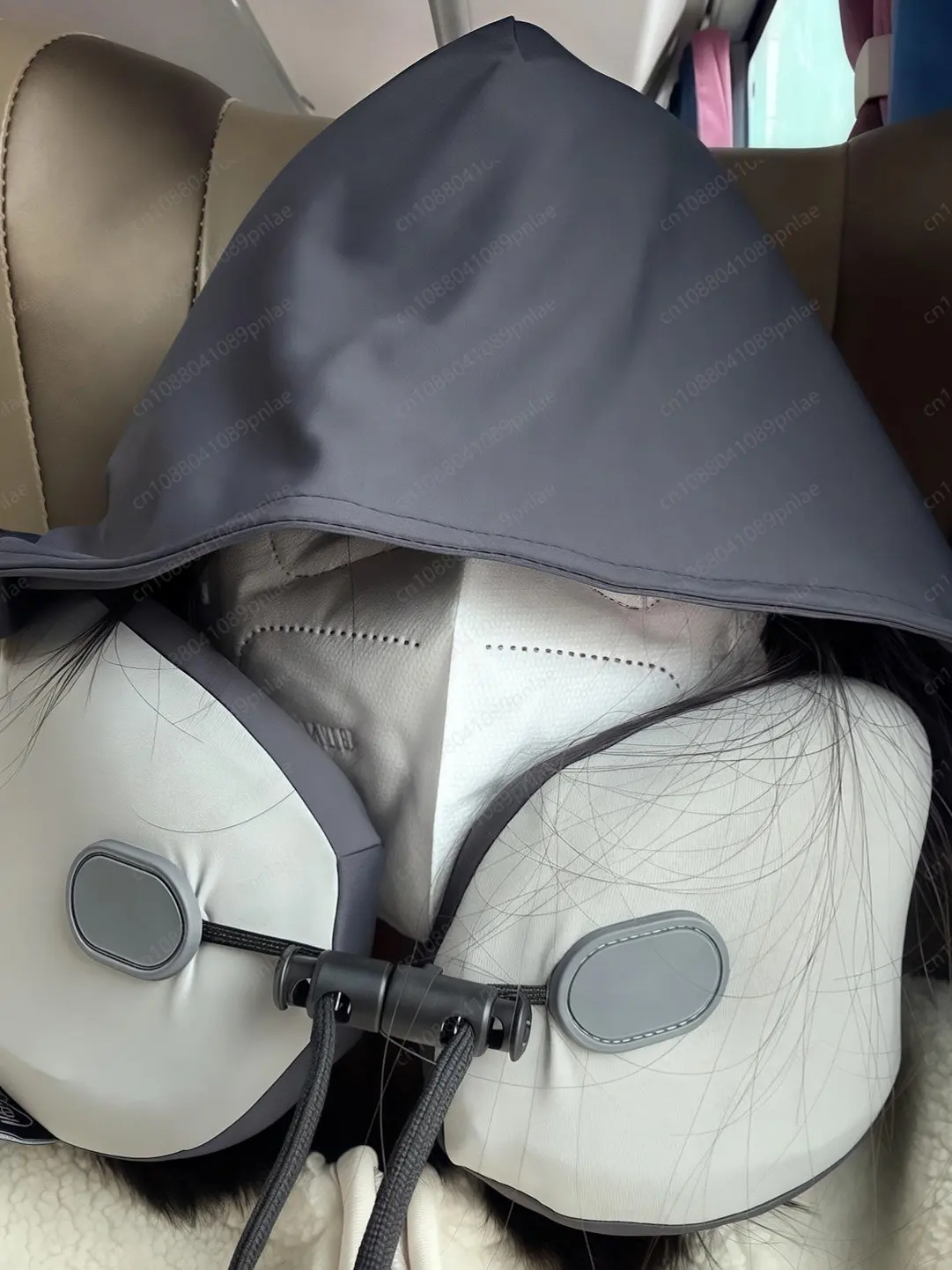 

Складная U-образная хлопковая подушка с эффектом памяти, портативная модель с капюшоном для высокоскоростной рейки автобуса