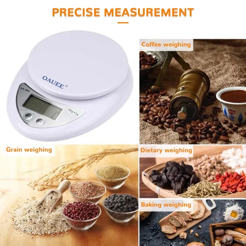 1kg 5kg Mini Kitchen Electronic Scale Home LCD Electronic Scales Kitchen Cooking Scale Digital Scale Kitchen Baking Food Scale