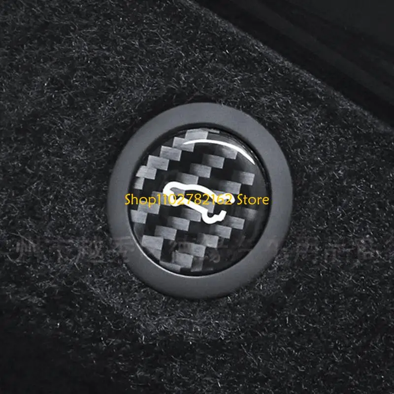 

547B Carbon Fiber Trunk Button Cover For Car Sporty Design Protects Button Performances Series Racing Aesthetic