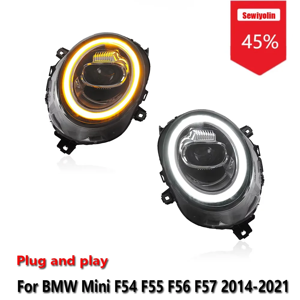 

Sewiyolin Car LED Headlight Accessories For BMW Mini F54 F55 F56 F57 2014-2021 DRL Brake Turn Signal Lamp Plug and Play