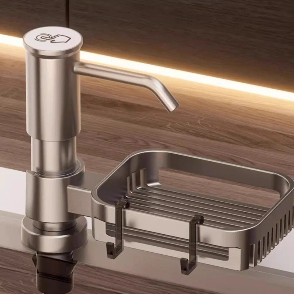 Dispenser di sapone in acciaio inossidabile Tubo di prolunga in silicone Pompa a pressione manuale Dispenser per lavello da cucina Installazione rapida