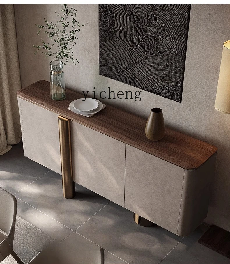 TQQ modern light luxury solid wood dining side cabinet villa whole house living room series walnut dining side cabinet