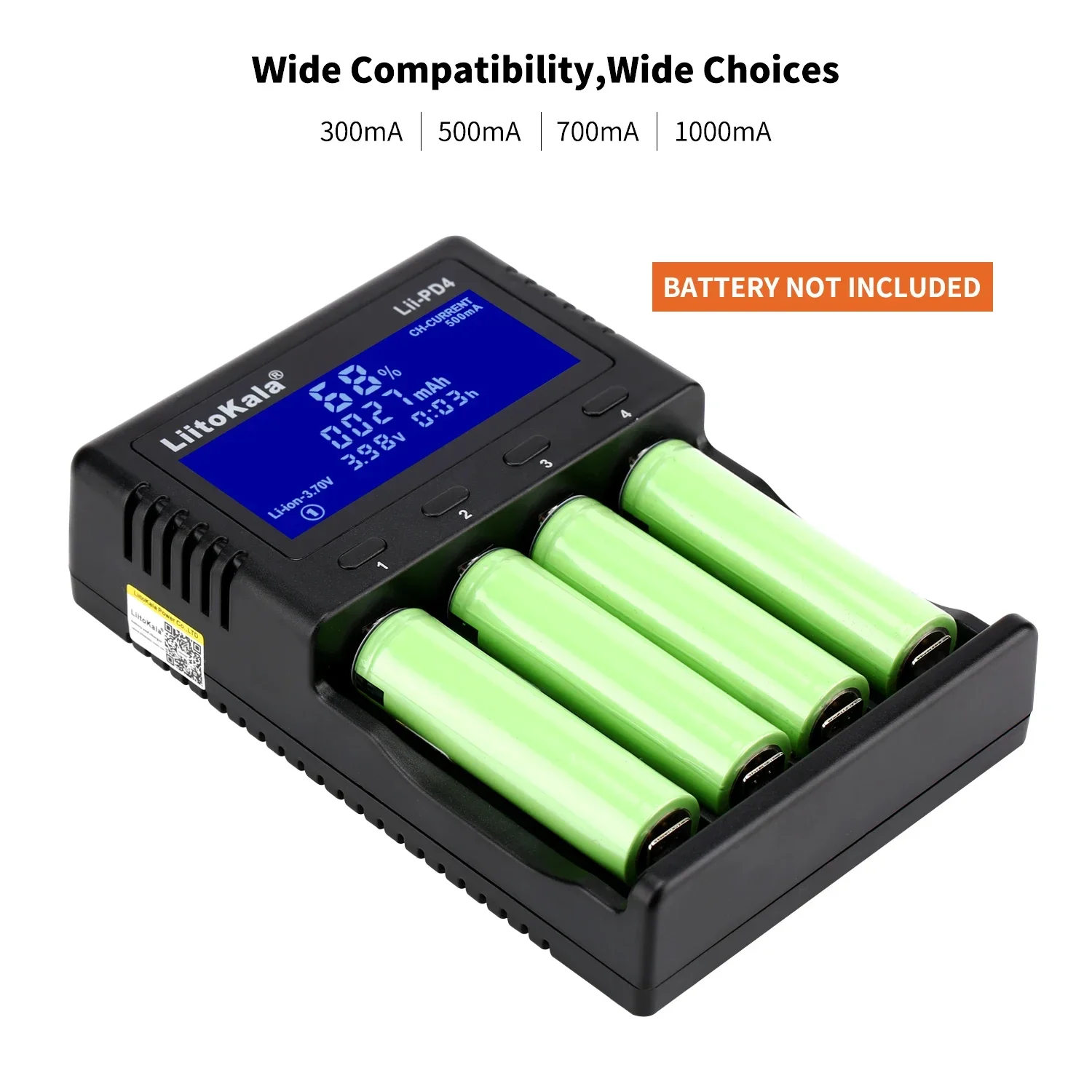 Hot LiitoKala Lii-PD2 Lii-PD4 LCD Battery Charger For 21700 20700 18650 18350 26650 22650 14500 NiMH Smart Full Automatic Stop