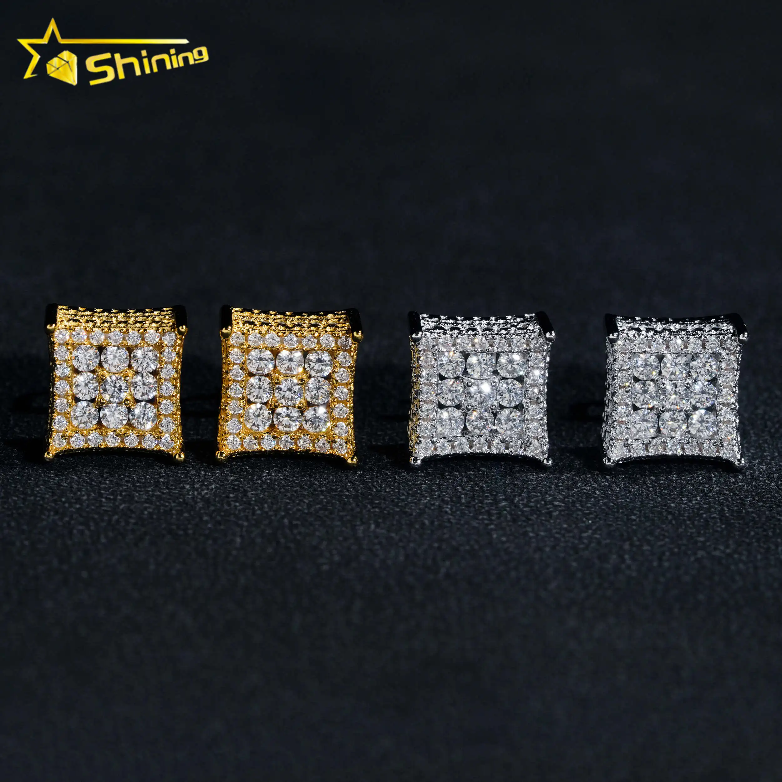 

Pass diamond tester fashion jewelry wholesale price luxury s925 sterling silver vvs moissanite diamond jewelry stud earrings