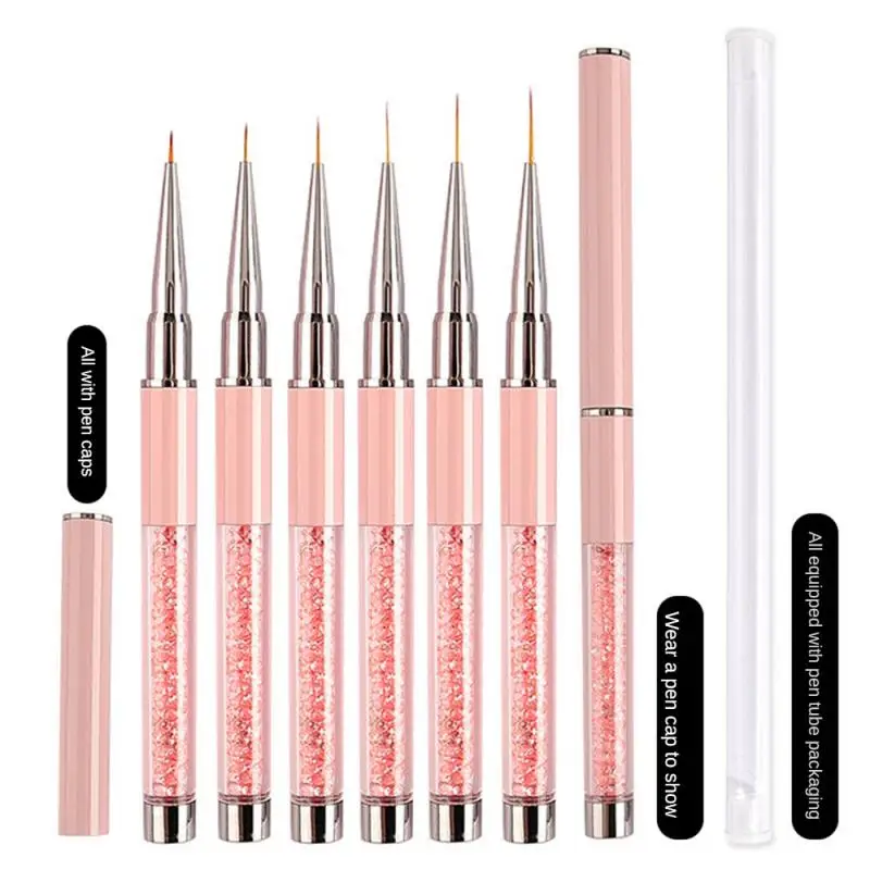 

6pcs Nail Brush set Nail Brush Gel Polish Painting Nail Art Design Brush with broken drill Rhinodrill handle 5/7/9/11/13/15mm