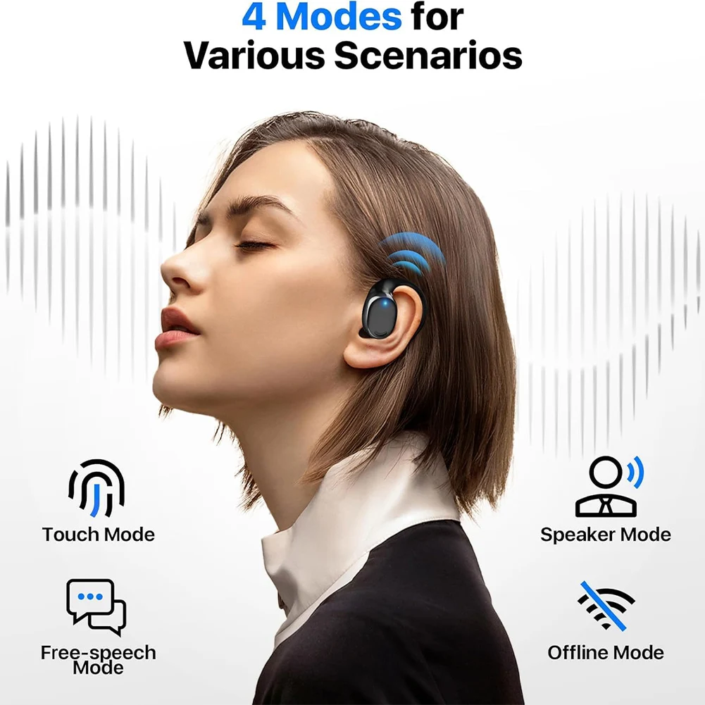 Translation Earbuds 144 Languages & Accents 3-in-1 Language Translation Device 8 Offline Translation Packs HD Sound for Learning