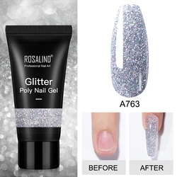 ROSALIND 13 Colors Poly Nail Gel Extension Semi Permanent Hybrid Varnishes Crystal Acrylic Gel Cured UV/LED Lamp Top Base Coat