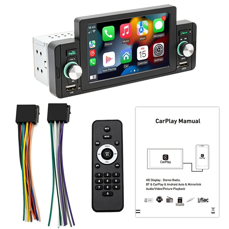 

Car Stereo Bluetooth Player MP5 Player For Carplay Android Auto TF USB FM Touch Screen B