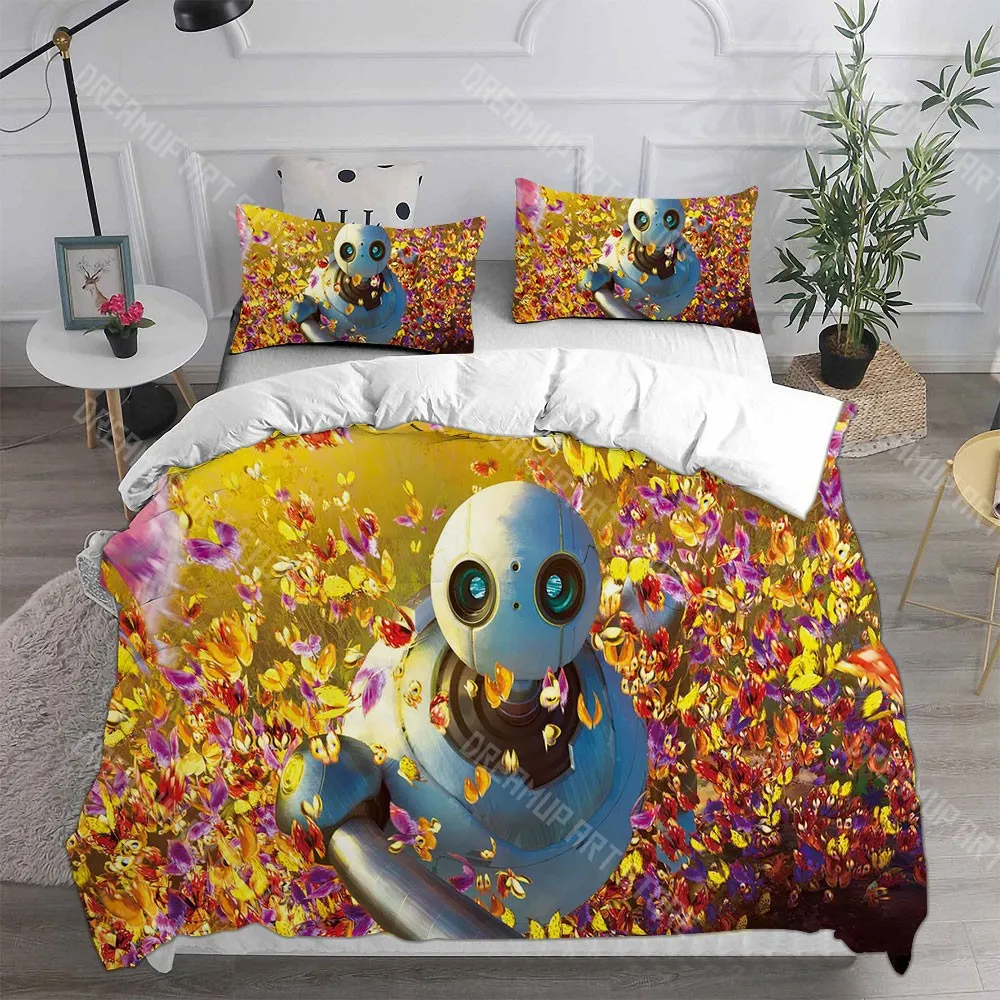 

3D Print Wild Robot Cartoon Bedding Sets Bed Cover Comforter Duvet Cover Pillow Case 2-3 Pieces Sets Kids Adult Bedroom Decor