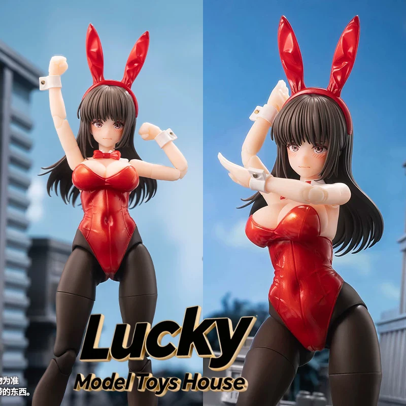 Fantasy JK Series 1/12 Red Suit Rabbit Girl Rena Mobile Suit Girl Doll Snail Shell JK-01 Movable Joint Body Action Figure