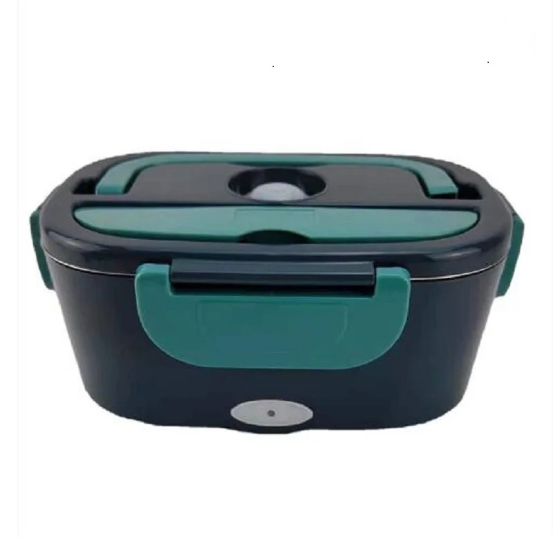 2 in 1 Home Car Dual Use Electric Lunch Box Stainless Steel School Picnic Food Heating Heater Warmer Dinnerware Set