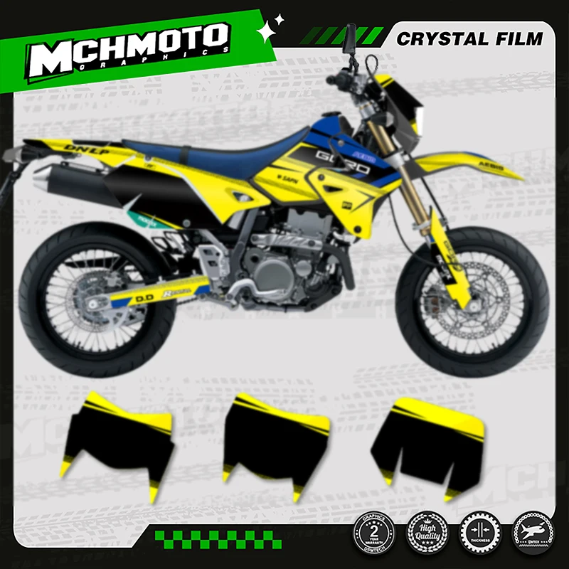 

MCHMFG TEAM GRAPHICS BACKGROUNDS DECALS Stickers For Suzuki DRZ400 2000-2012 2011 2010 2009 2008 2007 DRZ 400 Motocycle 009
