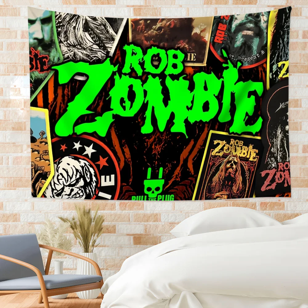 روك باند R-Rob Z-ZomB-bies العلم مخصص التخييم حديقة ديكور خلفيات الحفلات جدار الفن هدايا الأسرة #2