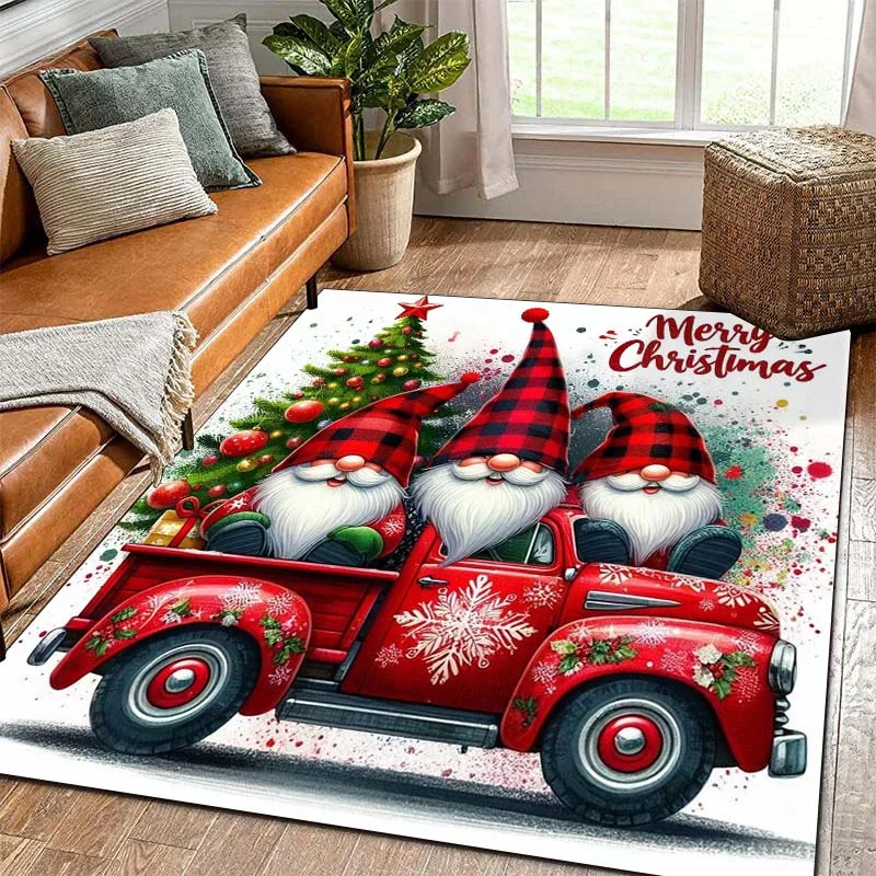 15 Sizes Christmas Santa Claus Snowman Pattern Rug Carpets Bedroom Living Room Bathroom Mat Creative Door Mat Festival Area Rug