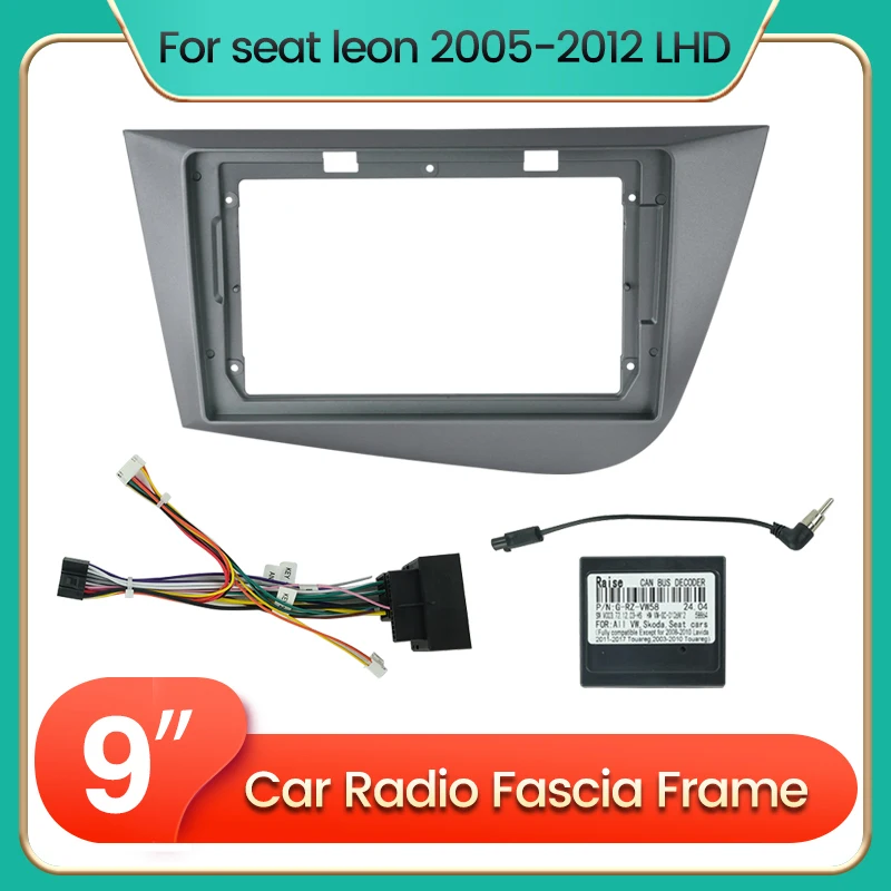 

Для Seat Leon 2 MK2 Altea XL 2005-2015 Автомобильный радиоприемник, лицевая рамка, дополнительный кабель CAN, комплект монтажной панели для 9-дюймового хост-блок