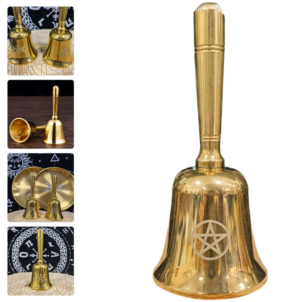 

Vintage Decor Mini Altar Bell Brass Bells Meditation Wedding Ritual Golden Supplies Pentagram